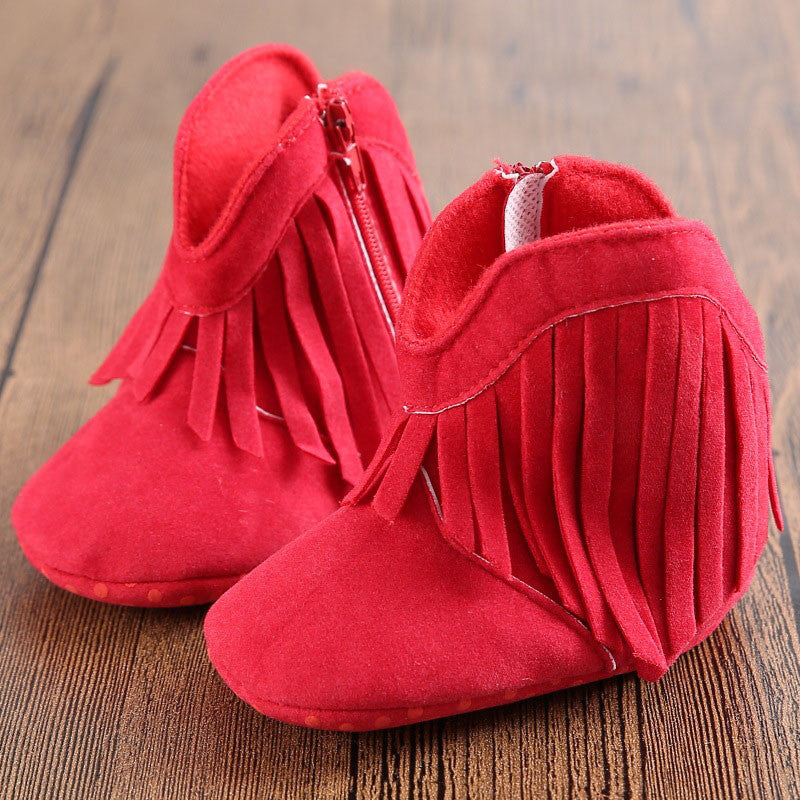 Moccasin Moccs born Baby Girl Boy Kids Prewalker Solid Fringe Shoes Infant Toddler Soft Soled Anti-slip Boots Booties 0-1Yea-Dollar Bargains Online Shopping Australia