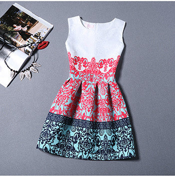 Fashion Bottoming Dress Summer Style Women Dress Vintage Printing Sexy Party Dresses vestidos Leisure Plus Size Summer Dress-Dollar Bargains Online Shopping Australia