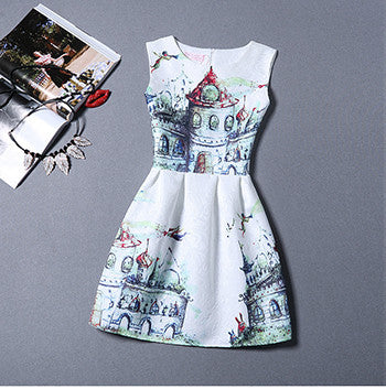 Fashion Bottoming Dress Summer Style Women Dress Vintage Printing Sexy Party Dresses vestidos Leisure Plus Size Summer Dress-Dollar Bargains Online Shopping Australia