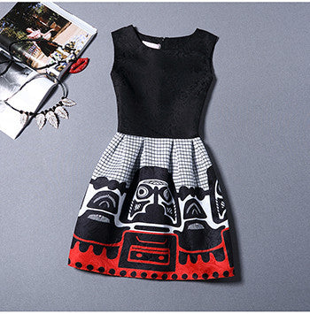 Fashion Bottoming Dress Summer Style Women Dress Vintage Printing Sexy Party Dresses vestidos Leisure Plus Size Summer Dress-Dollar Bargains Online Shopping Australia