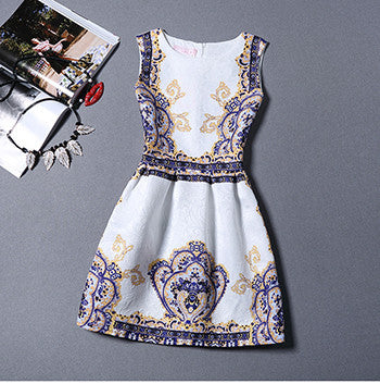Fashion Bottoming Dress Summer Style Women Dress Vintage Printing Sexy Party Dresses vestidos Leisure Plus Size Summer Dress-Dollar Bargains Online Shopping Australia