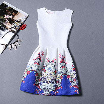 Fashion Bottoming Dress Summer Style Women Dress Vintage Printing Sexy Party Dresses vestidos Leisure Plus Size Summer Dress-Dollar Bargains Online Shopping Australia