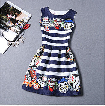 Fashion Bottoming Dress Summer Style Women Dress Vintage Printing Sexy Party Dresses vestidos Leisure Plus Size Summer Dress-Dollar Bargains Online Shopping Australia