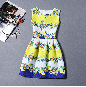 Fashion Bottoming Dress Summer Style Women Dress Vintage Printing Sexy Party Dresses vestidos Leisure Plus Size Summer Dress-Dollar Bargains Online Shopping Australia