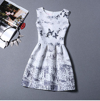Fashion Bottoming Dress Summer Style Women Dress Vintage Printing Sexy Party Dresses vestidos Leisure Plus Size Summer Dress-Dollar Bargains Online Shopping Australia