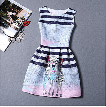 Fashion Bottoming Dress Summer Style Women Dress Vintage Printing Sexy Party Dresses vestidos Leisure Plus Size Summer Dress-Dollar Bargains Online Shopping Australia