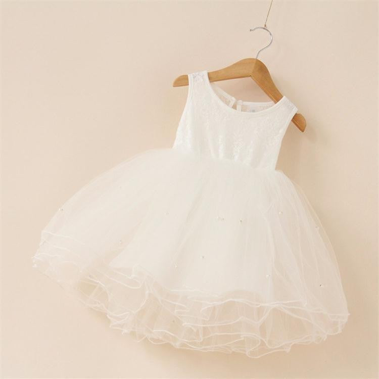 flower girl party dress baby birthday tutu dresses for girls lace baby vest baptism dresses pearls kids wedding dress-Dollar Bargains Online Shopping Australia