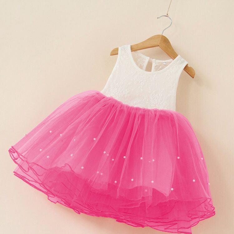 flower girl party dress baby birthday tutu dresses for girls lace baby vest baptism dresses pearls kids wedding dress-Dollar Bargains Online Shopping Australia