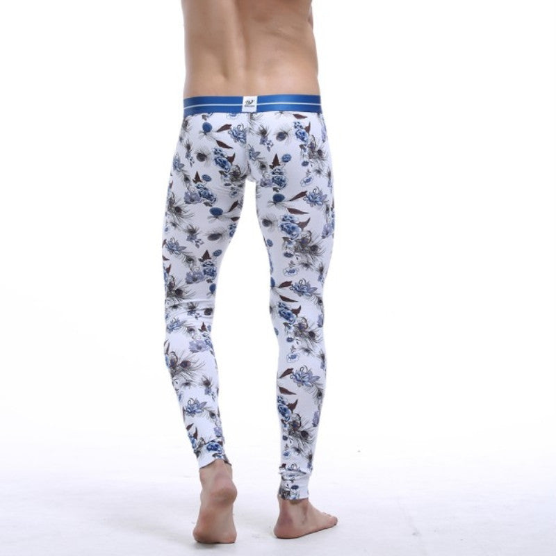 Men Cotton Printing Thermal Underwear Bottom Warm Long Johns Leggings Pants-Dollar Bargains Online Shopping Australia