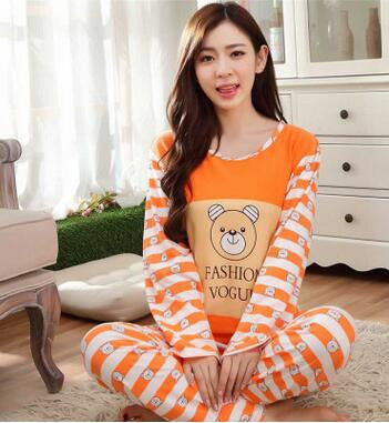 19 Styles Casual Women Pajamas Set Cartoon O-Neck Long Sleeve Pyjamas For Women Summer Nightwear Sleepwear Suit Pink M~XL-Dollar Bargains Online Shopping Australia