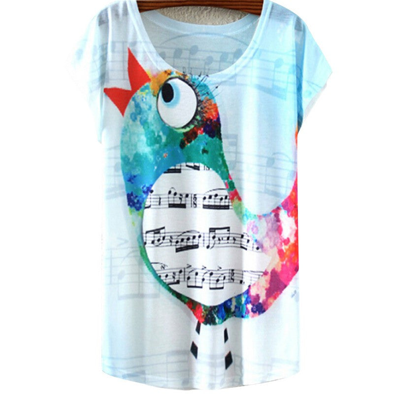 Summer Style Ink Painting Horse Pattern Print T-Shirt Women Summer Clothes Round Collar Women T Shirt Female Tops-Dollar Bargains Online Shopping Australia