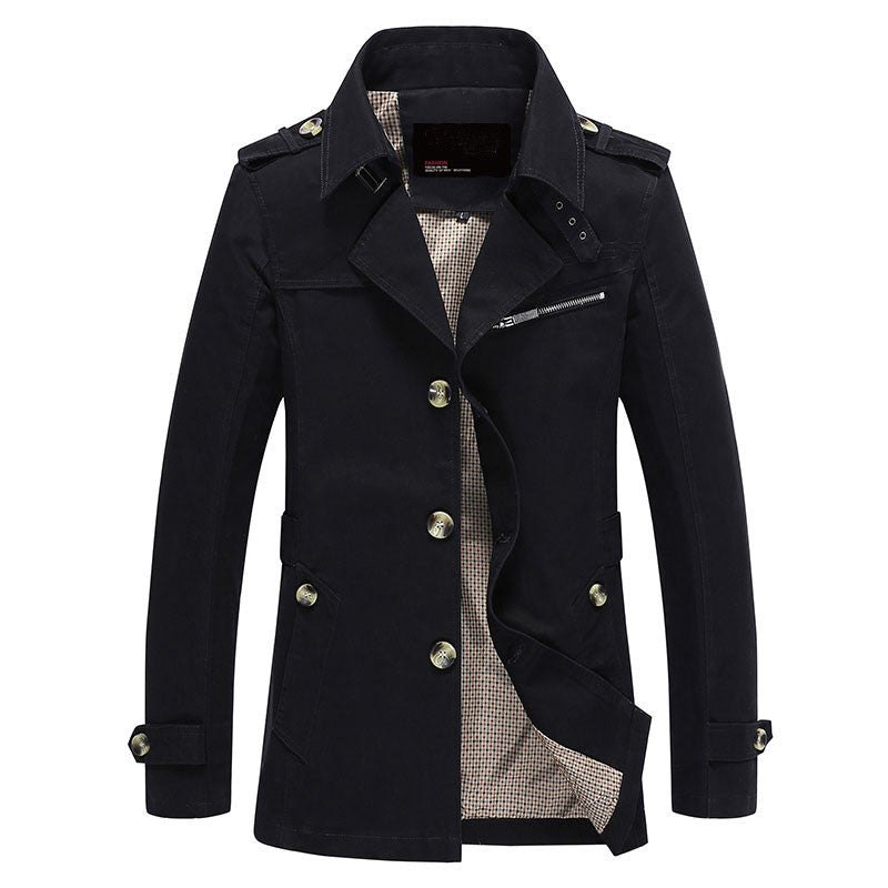 Men Jacket Coat Long Section Fashion Trench Coat Jaqueta Masculina Veste Homme Brand Casual Fit Overcoat Jacket Outerwear 5XL-Dollar Bargains Online Shopping Australia