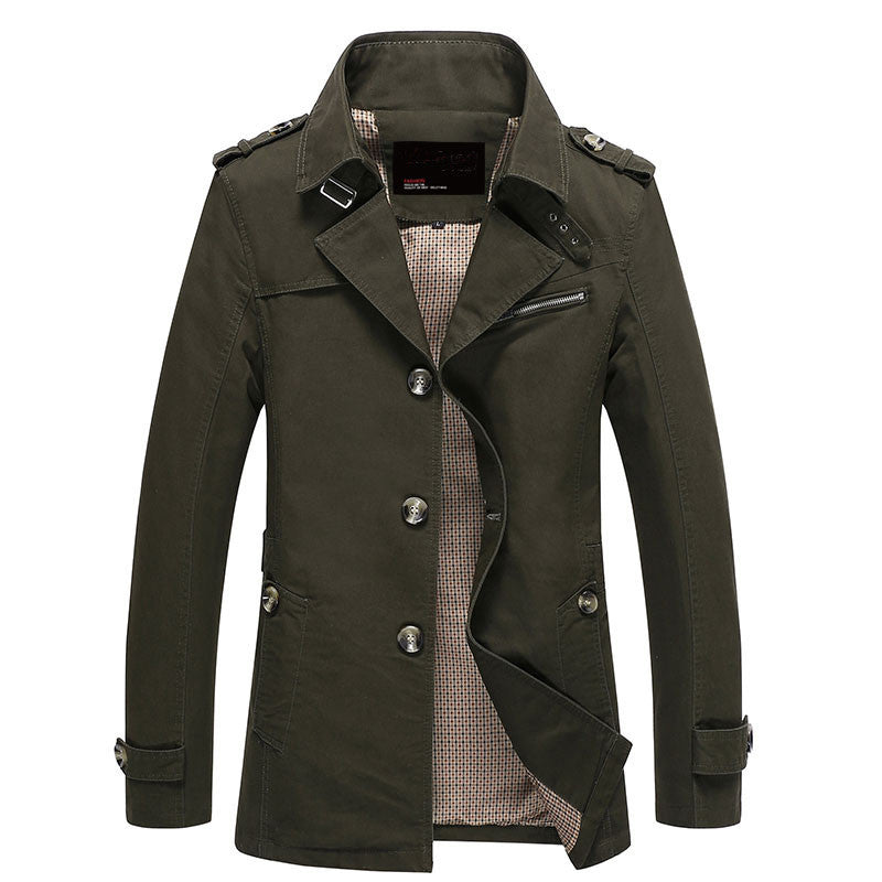 Men Jacket Coat Long Section Fashion Trench Coat Jaqueta Masculina Veste Homme Brand Casual Fit Overcoat Jacket Outerwear 5XL-Dollar Bargains Online Shopping Australia