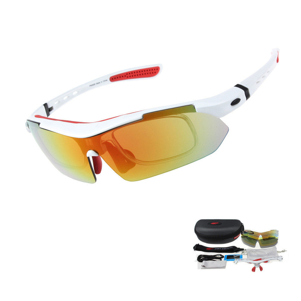 Professional Polarized Cycling Glasses Bike Goggles Outdoor Sports Bicycle Sunglasses UV 400 With 5 Lens TR90 5 color-Dollar Bargains Online Shopping Australia