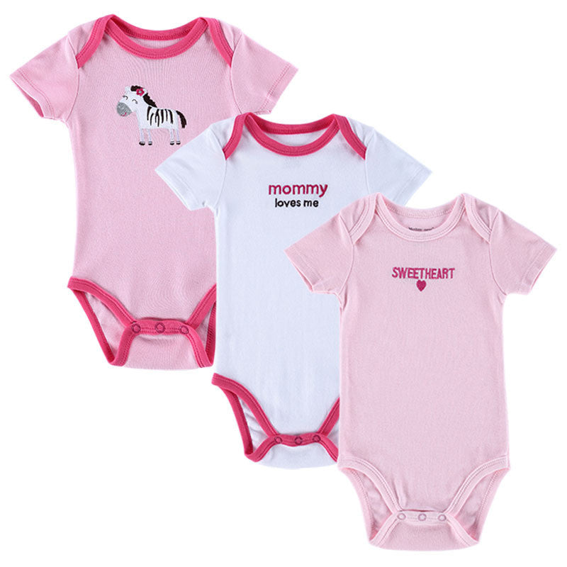 BABY BODYSUITS 3PCS 100%Cotton Infant Body Short Sleeve Clothing Similar Jumpsuit Printed Baby Boy Girl Bodysuits-Dollar Bargains Online Shopping Australia