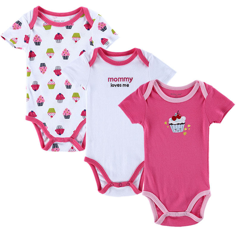 BABY BODYSUITS 3PCS 100%Cotton Infant Body Short Sleeve Clothing Similar Jumpsuit Printed Baby Boy Girl Bodysuits-Dollar Bargains Online Shopping Australia