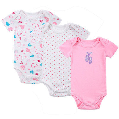 BABY BODYSUITS 3PCS 100%Cotton Infant Body Short Sleeve Clothing Similar Jumpsuit Printed Baby Boy Girl Bodysuits-Dollar Bargains Online Shopping Australia