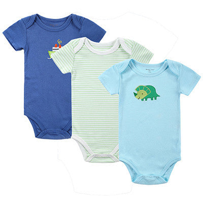 BABY BODYSUITS 3PCS 100%Cotton Infant Body Short Sleeve Clothing Similar Jumpsuit Printed Baby Boy Girl Bodysuits-Dollar Bargains Online Shopping Australia