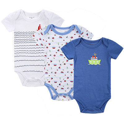 BABY BODYSUITS 3PCS 100%Cotton Infant Body Short Sleeve Clothing Similar Jumpsuit Printed Baby Boy Girl Bodysuits-Dollar Bargains Online Shopping Australia