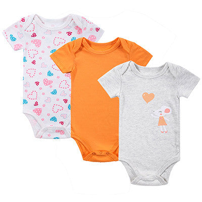 BABY BODYSUITS 3PCS 100%Cotton Infant Body Short Sleeve Clothing Similar Jumpsuit Printed Baby Boy Girl Bodysuits-Dollar Bargains Online Shopping Australia