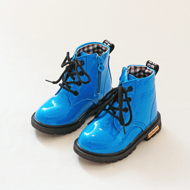 Children shoes boys girls Candy Color patent leather boots kids Martin boots children girls boys Motorcycle boots size 21-38-Dollar Bargains Online Shopping Australia