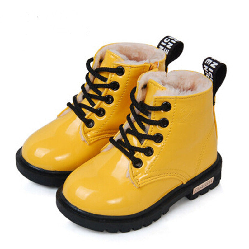 Winter Children Shoes PU Leather Waterproof Martin Boots Kids Snow Boots Brand Girls Boys Rubber Boots Fashion Sneakers-Dollar Bargains Online Shopping Australia