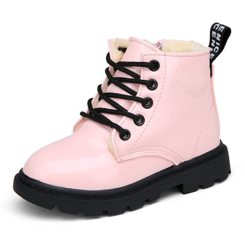 Winter Children Shoes PU Leather Waterproof Martin Boots Kids Snow Boots Brand Girls Boys Rubber Boots Fashion Sneakers-Dollar Bargains Online Shopping Australia