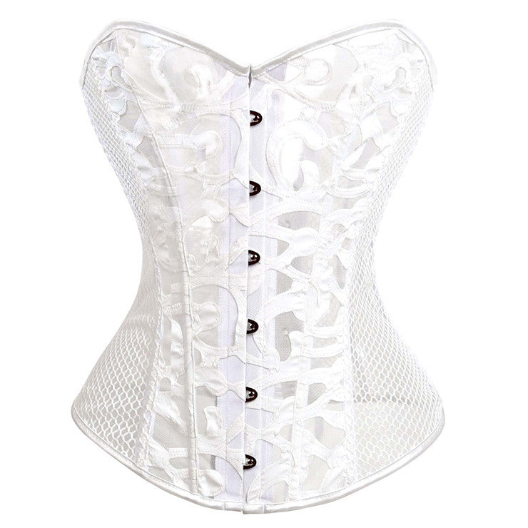 Sexy Steel Boned Corsets Women's Gothic Mesh Breathable Black Bustier Corset Body Shaper Waist Trainer Bustiers Corselet-Dollar Bargains Online Shopping Australia