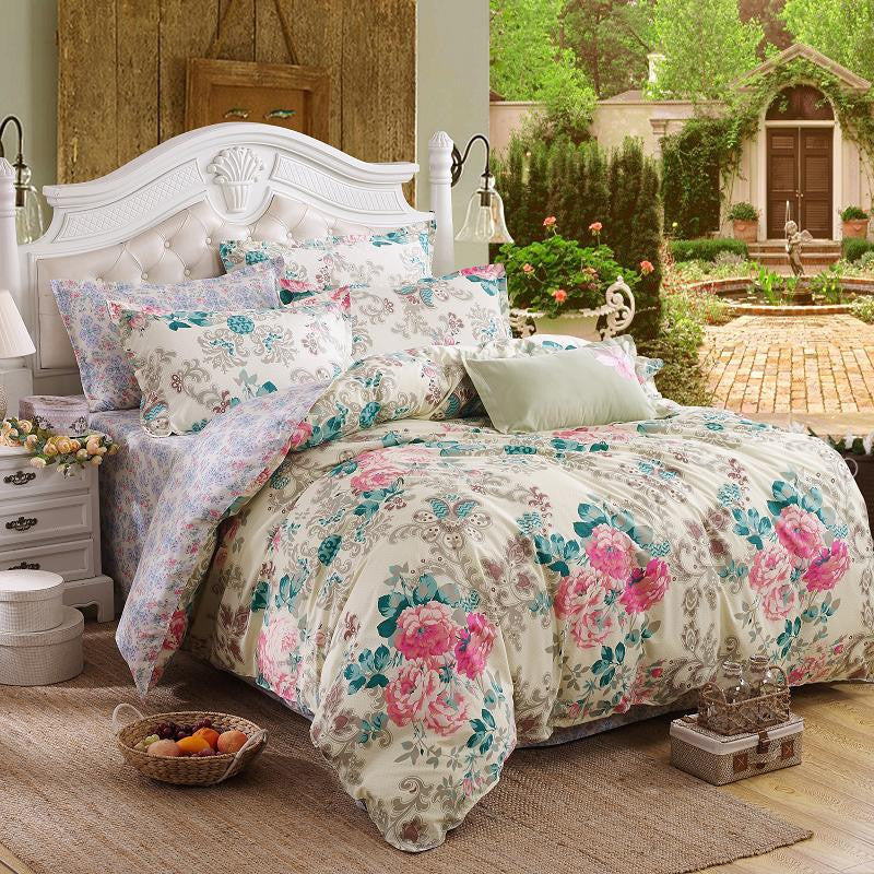 4pcs Bohemian Bedding Set Soft Polyester Bed Linen Duvet Cover Pillowcases Bed Sheet Sets Home Textile Queen Full Coverlets-Dollar Bargains Online Shopping Australia