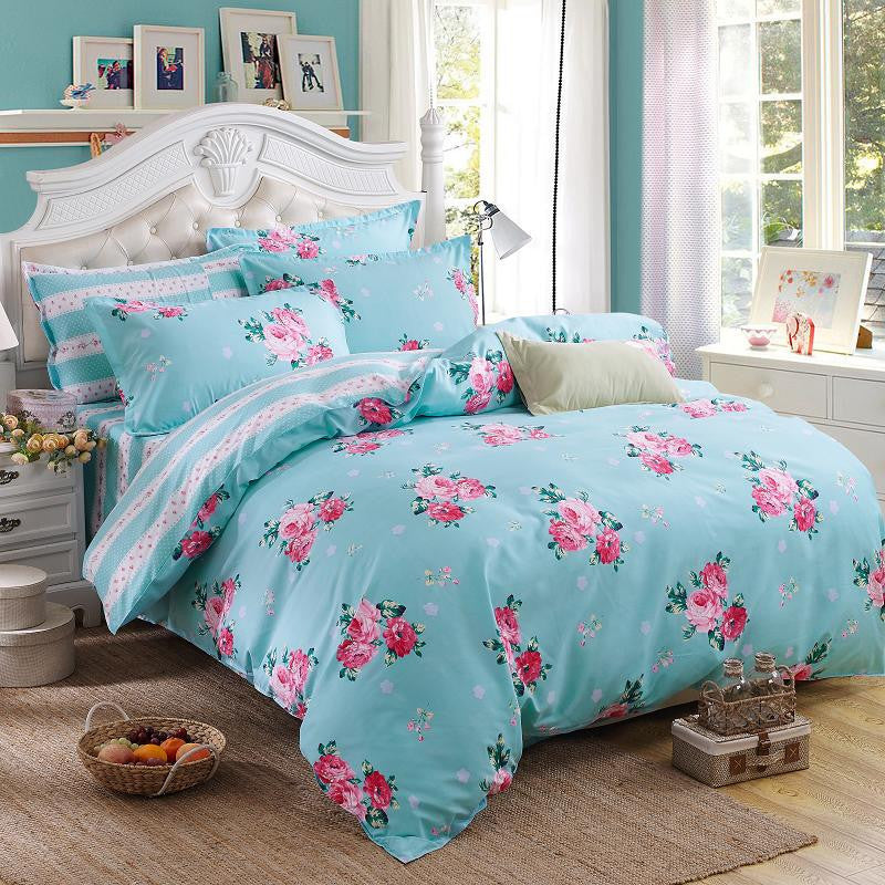 4pcs Bohemian Bedding Set Soft Polyester Bed Linen Duvet Cover Pillowcases Bed Sheet Sets Home Textile Queen Full Coverlets-Dollar Bargains Online Shopping Australia