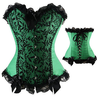 Sexy Lace up Boned Overbust Corset Bustier Top Waist Cincher Shaper Corsetlet espartilho-Dollar Bargains Online Shopping Australia