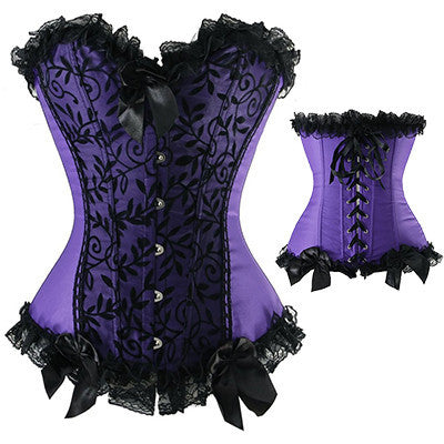 Sexy Lace up Boned Overbust Corset Bustier Top Waist Cincher Shaper Corsetlet espartilho-Dollar Bargains Online Shopping Australia