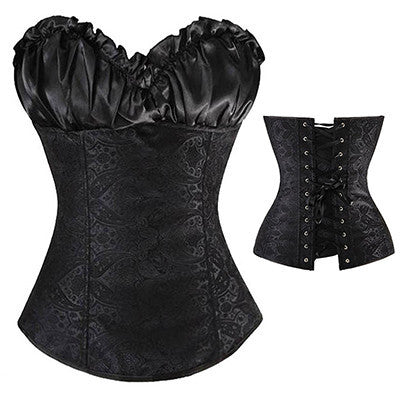 Sexy Lace up Boned Overbust Corset Bustier Top Waist Cincher Shaper Corsetlet espartilho-Dollar Bargains Online Shopping Australia