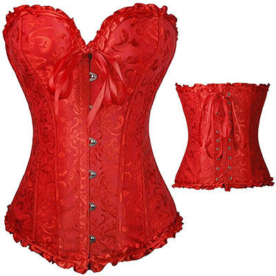 Sexy Lace up Boned Overbust Corset Bustier Top Waist Cincher Shaper Corsetlet espartilho-Dollar Bargains Online Shopping Australia