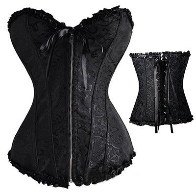 Sexy Lace up Boned Overbust Corset Bustier Top Waist Cincher Shaper Corsetlet espartilho-Dollar Bargains Online Shopping Australia