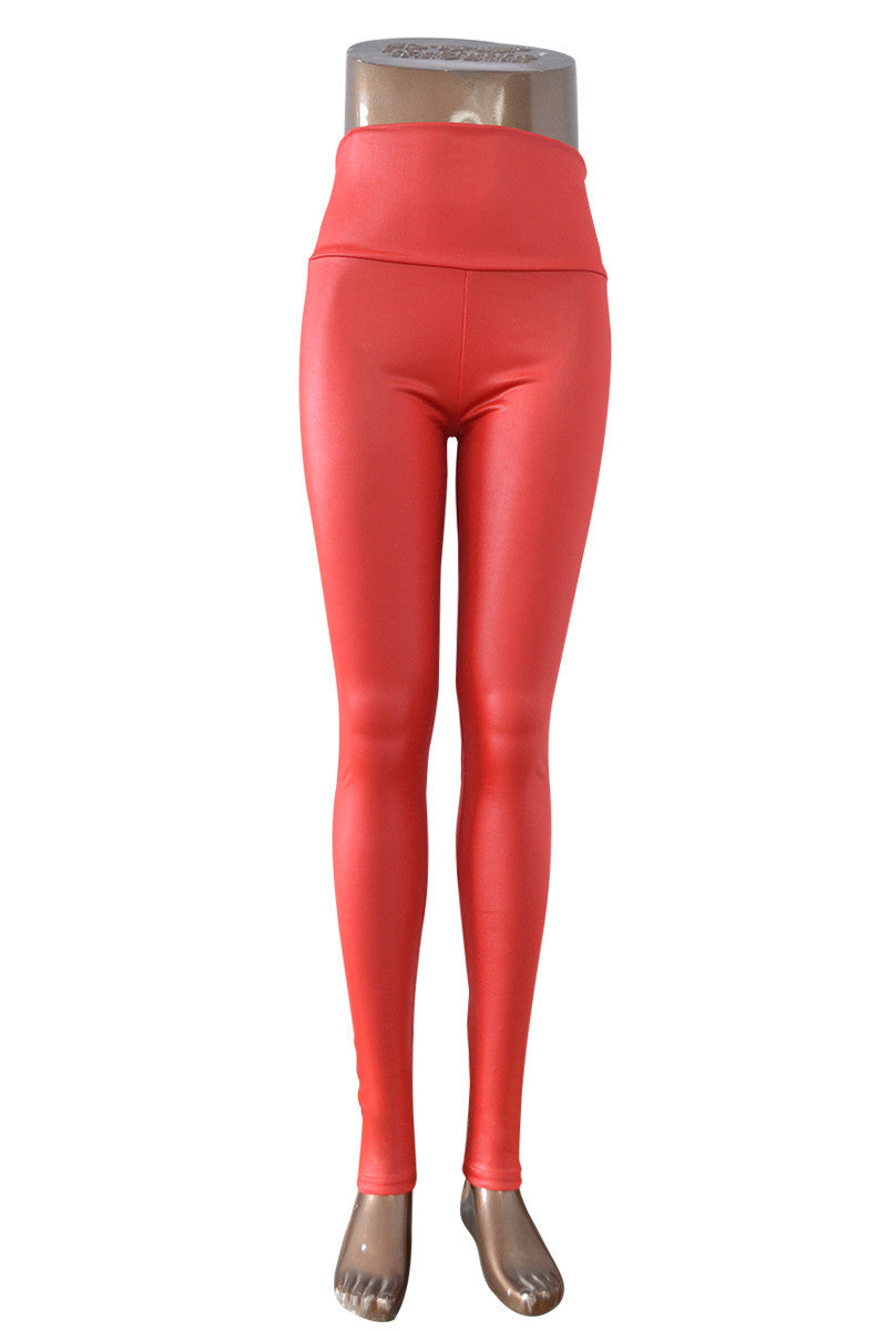 Plus Size Fashion women's Sexy Skinny Faux Leather High Waist Leggings Pants XS/S/M/L/XL 17 colors-Dollar Bargains Online Shopping Australia