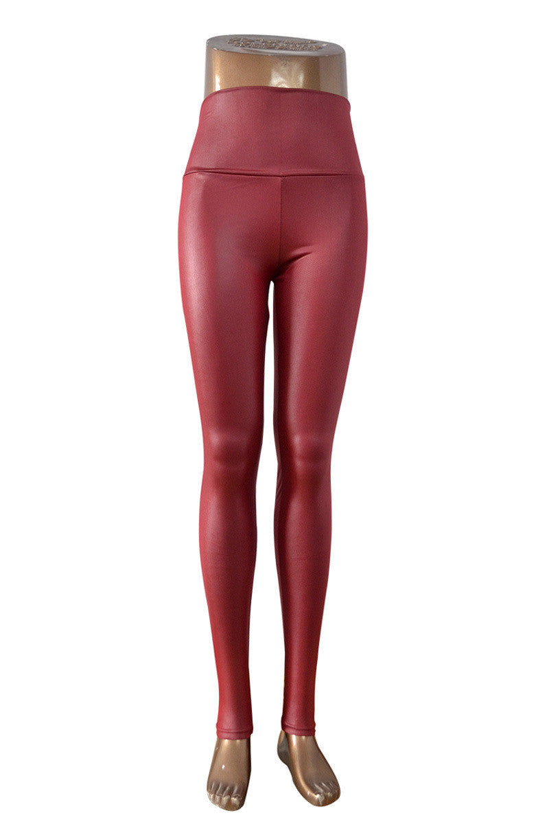 Plus Size Fashion women's Sexy Skinny Faux Leather High Waist Leggings Pants XS/S/M/L/XL 17 colors-Dollar Bargains Online Shopping Australia