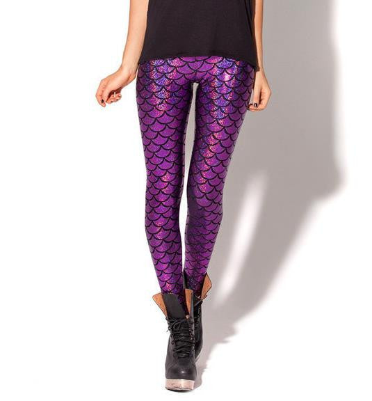 Novelty Fish Scale Shine women leggings Mermaid Female legging punk pants Plus Size leggins Solid Color-Dollar Bargains Online Shopping Australia