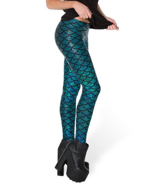 Novelty Fish Scale Shine women leggings Mermaid Female legging punk pants Plus Size leggins Solid Color-Dollar Bargains Online Shopping Australia