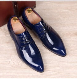mens business wedding work dress bright genuine leather shoes point toe oxford shoe lace up Korean fashion Zapatos Hombres man-Dollar Bargains Online Shopping Australia