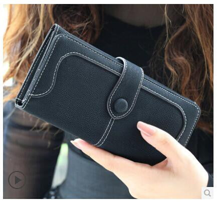 Arrive Fashion Retro Matte Stitching Wallet Women Brand Long Purse Clutch Women Casual Hasp Dollar Price Wallet Handbag-Dollar Bargains Online Shopping Australia