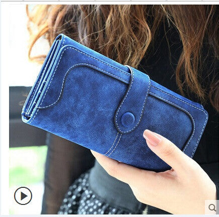 Arrive Fashion Retro Matte Stitching Wallet Women Brand Long Purse Clutch Women Casual Hasp Dollar Price Wallet Handbag-Dollar Bargains Online Shopping Australia