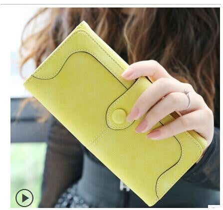 Arrive Fashion Retro Matte Stitching Wallet Women Brand Long Purse Clutch Women Casual Hasp Dollar Price Wallet Handbag-Dollar Bargains Online Shopping Australia