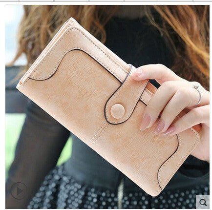 Arrive Fashion Retro Matte Stitching Wallet Women Brand Long Purse Clutch Women Casual Hasp Dollar Price Wallet Handbag-Dollar Bargains Online Shopping Australia