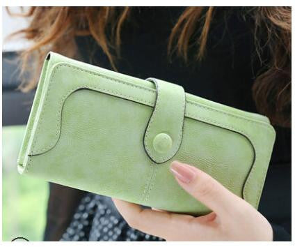 Arrive Fashion Retro Matte Stitching Wallet Women Brand Long Purse Clutch Women Casual Hasp Dollar Price Wallet Handbag-Dollar Bargains Online Shopping Australia