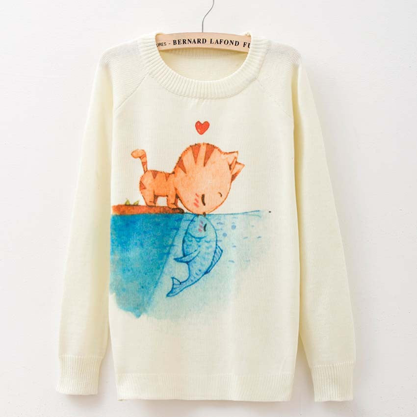 Rose garden owl bird print women sweaters and pullover Autumn winter Harajuku fashion Brand Knitwear sweater coat Plus Size-Dollar Bargains Online Shopping Australia