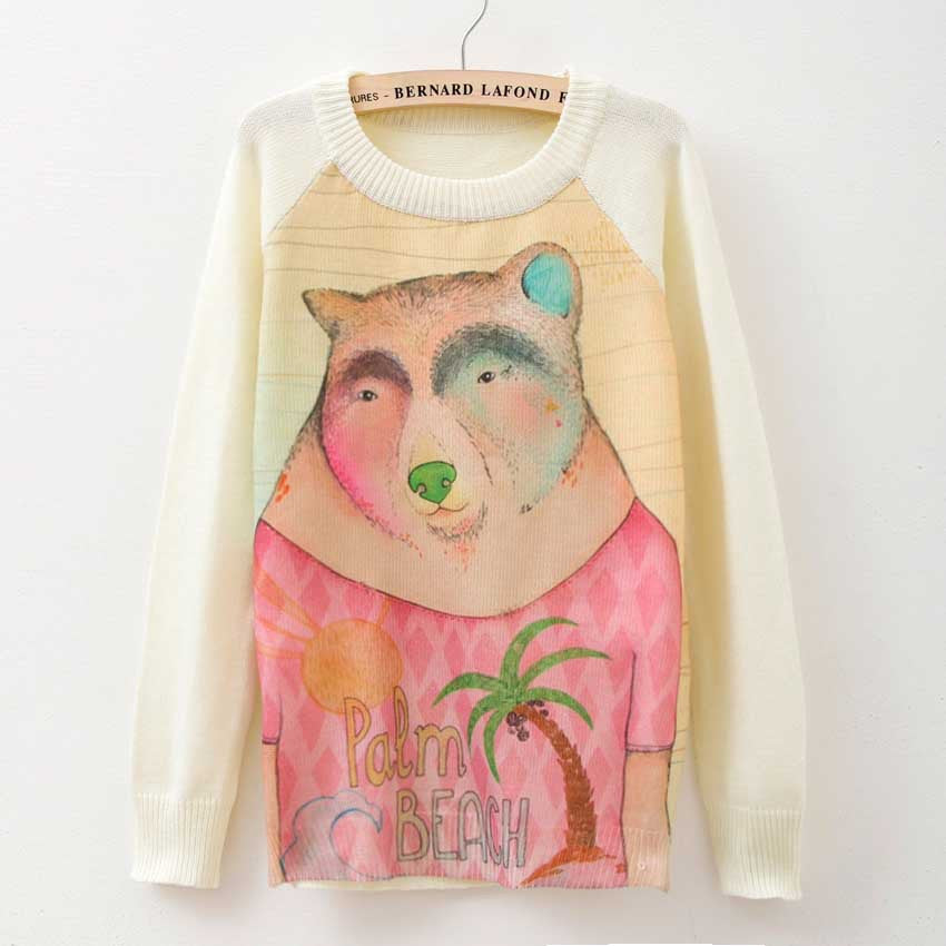 Rose garden owl bird print women sweaters and pullover Autumn winter Harajuku fashion Brand Knitwear sweater coat Plus Size-Dollar Bargains Online Shopping Australia