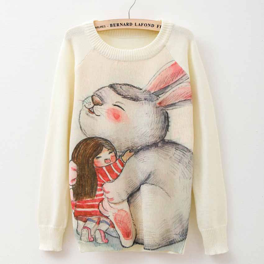 Rose garden owl bird print women sweaters and pullover Autumn winter Harajuku fashion Brand Knitwear sweater coat Plus Size-Dollar Bargains Online Shopping Australia