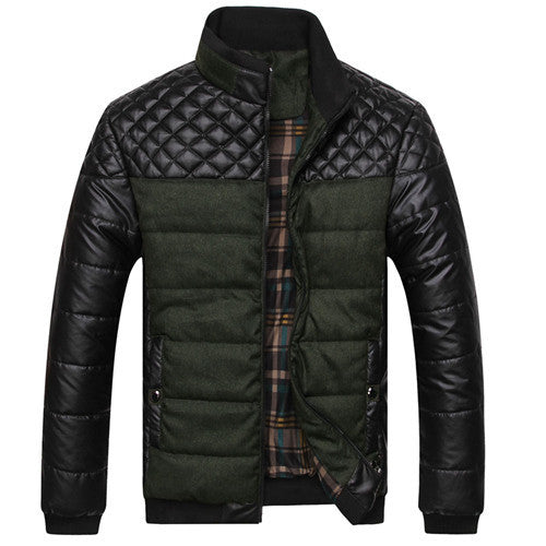 Classic Brand Men Fashion Warm Jackets Plus Size L-4XL Patchwork Plaid Design Young Man Casaul Winter Coats-Dollar Bargains Online Shopping Australia