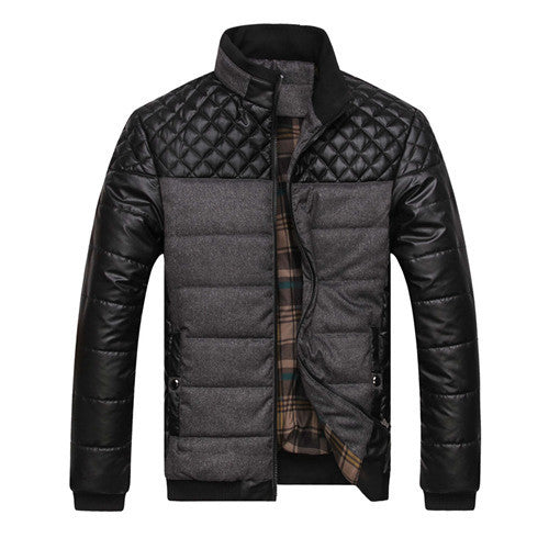 Classic Brand Men Fashion Warm Jackets Plus Size L-4XL Patchwork Plaid Design Young Man Casaul Winter Coats-Dollar Bargains Online Shopping Australia